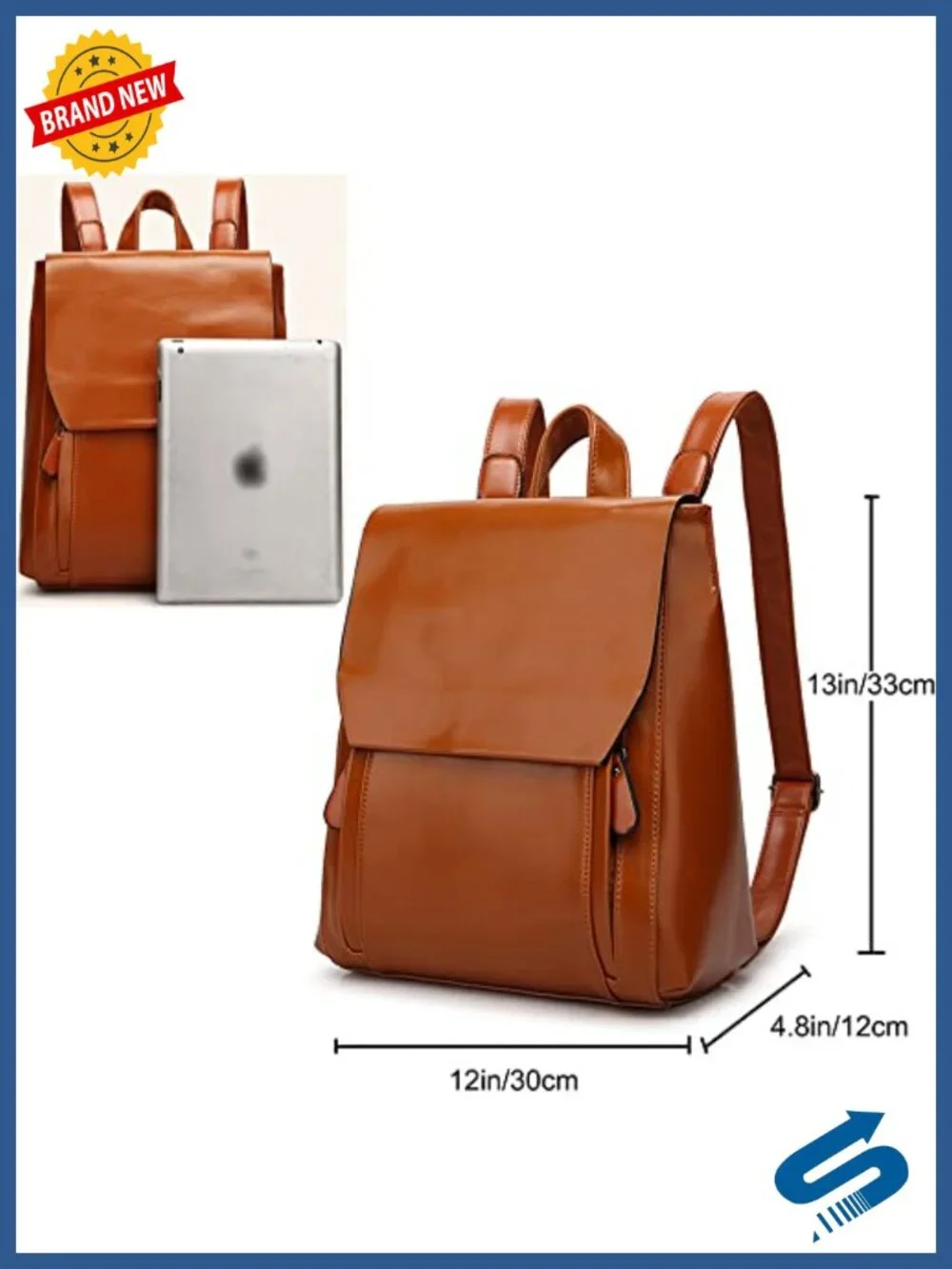 Vintage Oil Wax Leather Backpack Purse Satchel Bag Women College Casual